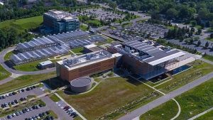 Aerial view of building