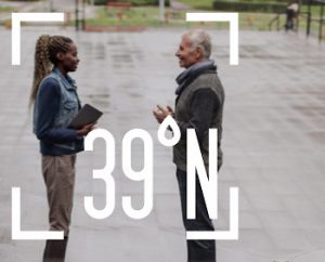 39 north logo with two people standing